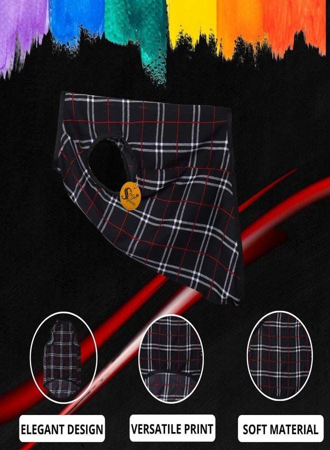 Sage Square Funky Soft Material Dog T-Shirt | Cool/Funky Print Pet | Soft Light Weight | Comfortable & Breathable Dog Clothing | Trendy Vest Outfit (XLarge - 24 inch) (Black Check Print) - Image 3